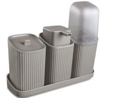 KIT ORGANIZADOR BANHEIRO PLAS RET 3PC CHUMBO