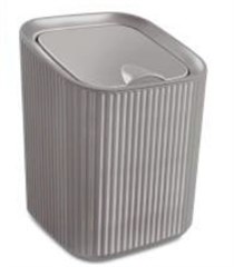 LIXEIRA PLASTICA C/TP RET 3L CINZA