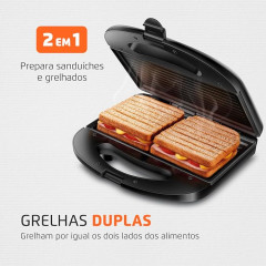 SANDUICHEIRA MAST GRILL ANTIA 750W PRETA/INOX