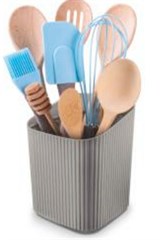 ESCORREDOR TALHERES PLAST RET 300ML CINZA