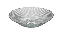 CENTRO MESA VIDRO ONDAS BL 39CM TRANSPARENTE