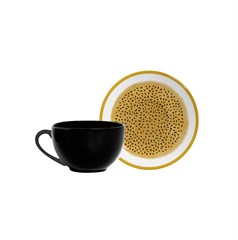 XICARA CHA COUP PIRES CERAMICA MARACUJA 250ML PRETA