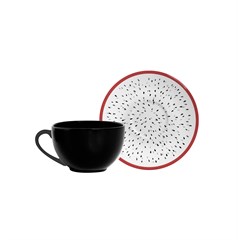 XICARA CHA COUP PIRES CERAMICA PITAYA 250ML PRETA