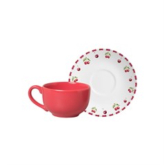 XICARA CHA COUP PIRES CERAMICA AMARENA 250ML VERMELHO