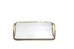 BANDEJA METAL DECORATIVO RET ESPELHADO G 30X35X25