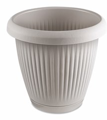 VASO PLASTICO REDONDO C/PRATO 3,2L CINZA