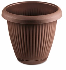 VASO PLASTICO REDONDO C/PRATO 3,2L MARRON