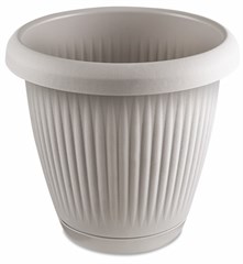 VASO PLASTICO REDONDO C/PRATO 8L CINZA
