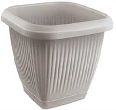 VASO PLASTICO QUADRADO C/PRATO 1,7L CINZA