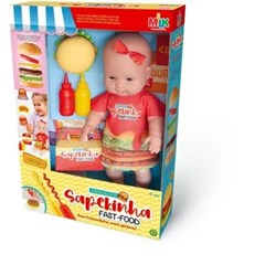 BONECA SAPEKINHA FAST FOOD HAMBURGUER