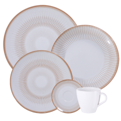 APARELHO DE JANTAR PORCELANA EDUARDA 20PCS MARRON