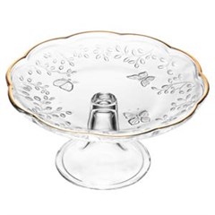 PRATO BOLO CRISTAL BUTERFLY C/PE 19X9CM