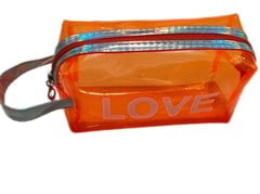 NECESSAIRE PVC LOVE 18X7CM LARANJA ED511657
