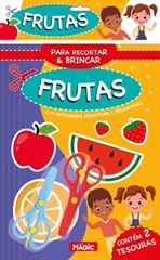 KIT LIVRO RECORTAR FRUTAS C/2 TESOURAS