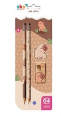 KIT ESCOLAR 2LAPIS/APONT/BOR CAPIVARA