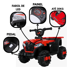 MINI QUADRICICLO ELETRICO  6V VERMELHO