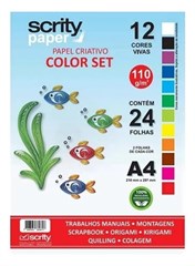 PAPEL A4 COLOR SET 12 CORES 24FLS