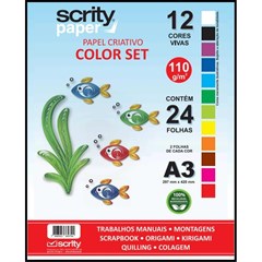 PAPEL A3 COLOR SET 12 CORES 24FLS