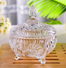 BOMBONIERE VIDRO LEAF 10,5CM 150ML TRANSPARENTE ED511759