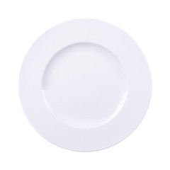 PRATO RASO PORCELANA AUGUSTA ABA LARGA 27CM BRANCO