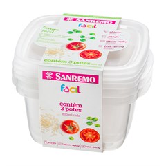 JOGO POTE PLAST QUAD C/TP 800ML C/3 TRP