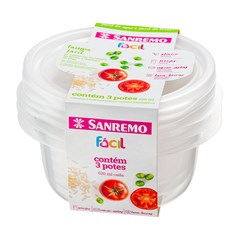 JOGO POTE PLAST QUAD C/TP 620ML C/3 TRP
