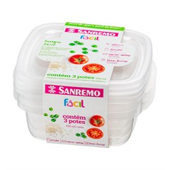 JOGO POTE PLAST QUAD C/TP 530ML C/3 TRP