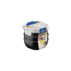 JOGO POTE PLAST QUAD 3PCS 300ML PRETO