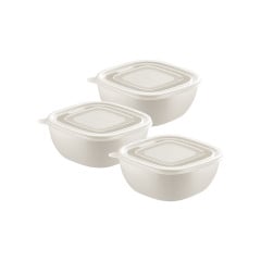 JOGO POTE PLAST QUAD 3PCS 600ML CINZA