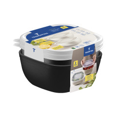 JOGO POTE PLAST QUADRADO 2 PEÇAS 2L PRETO