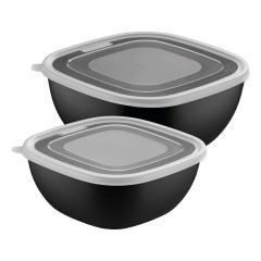 JOGO POTE PLASTICO QUADRADO 2PC 2/4L PRETO