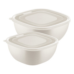 JOGO POTE PLASTICO QUADRADO 2PC 2/4L CINZA