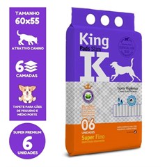 TAPETE HIGIENICO KING PADS SLIM 60X55 6 UNIDADE