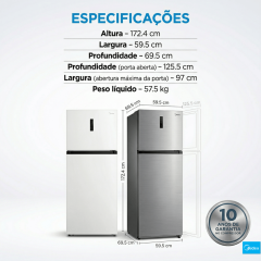 GELADEIRA FROST FREE 347L INOX 220V