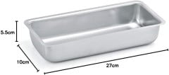 FORMA ASSADEIRA EM ALUMINIO POLIDO, RETAGULAR PAES,27X10X6CM,1,5 LITROS