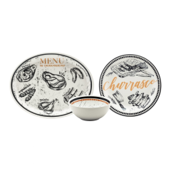 APARELHO JANTAR  CERAMICA CHURRASCO 6PC BRANCO
