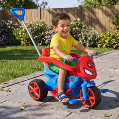 TRICICLO MOTO SPIDER MAN C/EMPURRADOR