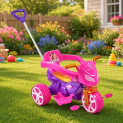 TRICICLO MOTO PRINCESAS C/EMPURRADOR