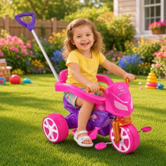 TRICICLO MOTO PRINCESAS C/EMPURRADOR