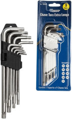 CHAVE TORX LONGA C/ FURO 9PC