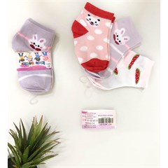KIT MEIA FEM BEBE C/3 0-2 EST CORES