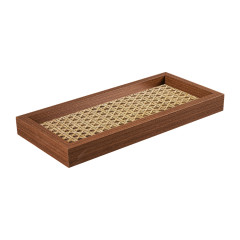 BANDEJA MADEIRA COM VIDRO 12X30