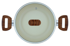 CACAROLA CAPADOCIA ALUMINIO CERAMICA INDIVIDUAL 20CM 3,1L  BEGE