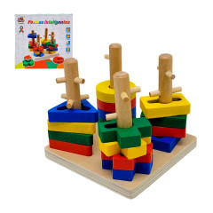 BRINQUEDO DIDATICO EMPILHA FORMAS BASE COM 4