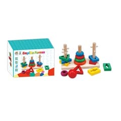 BRINQUEDO DIDATICO EMPILHA FORMAS BASE COM 3
