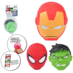 CABECA SQUISHY BORRACHA MARVEL 8CM