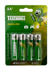 PILHA AA ALCALINA TASCHIBRA C/4UNIDADES