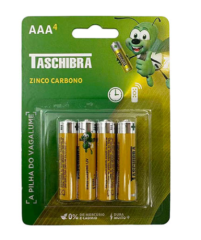 PILHA AAA ZINCO CARBONO TASCHIBRA C/4UNIDADES