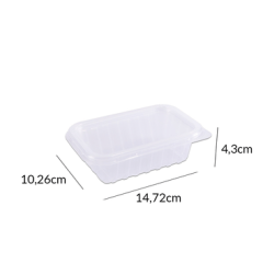 POTE DESCARTAVEL RETANGULAR  COM TAMPA 250ML COM 24UNIDADES