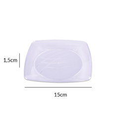 PRATO DESCARTAVEL QUADRADO 15 CM COM 10UNIDADE
